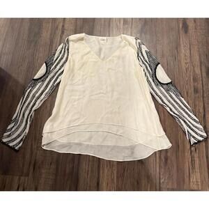 Excellent Condition Parker 100% Silk Lined White Beaded Top size small
